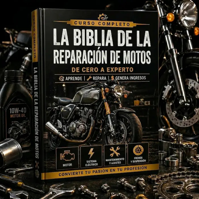 LA BIBLIA DE LA REPARACIÓN DE MOTOS (CURSO EN VIDEO + 200 CLASES + 6 BONOS DE REGALO)